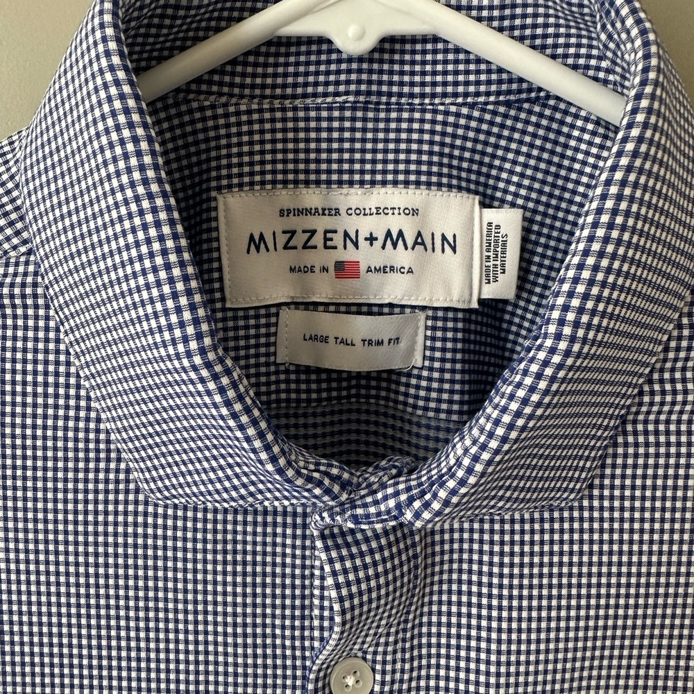 Mizzen+Main Navy Gingham Men's Shirt